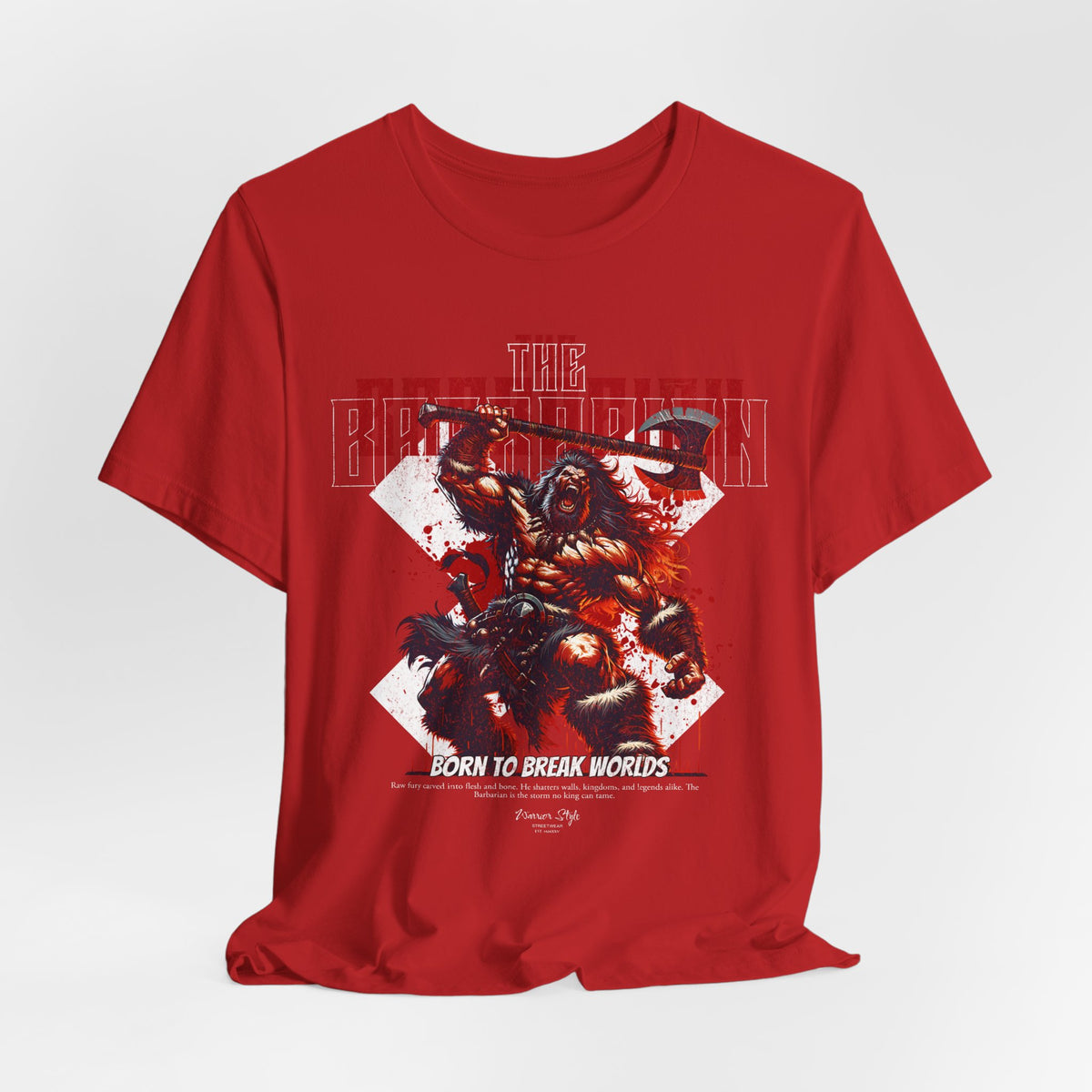 The BARBARIAN t-shirt in Red — Rage. Loud. Pure. Undeniable.