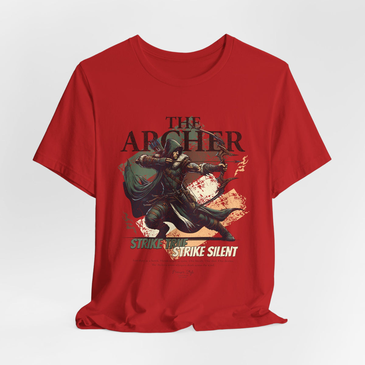 The ARCHER t-shirt in red — The final warning before the arrow lands.