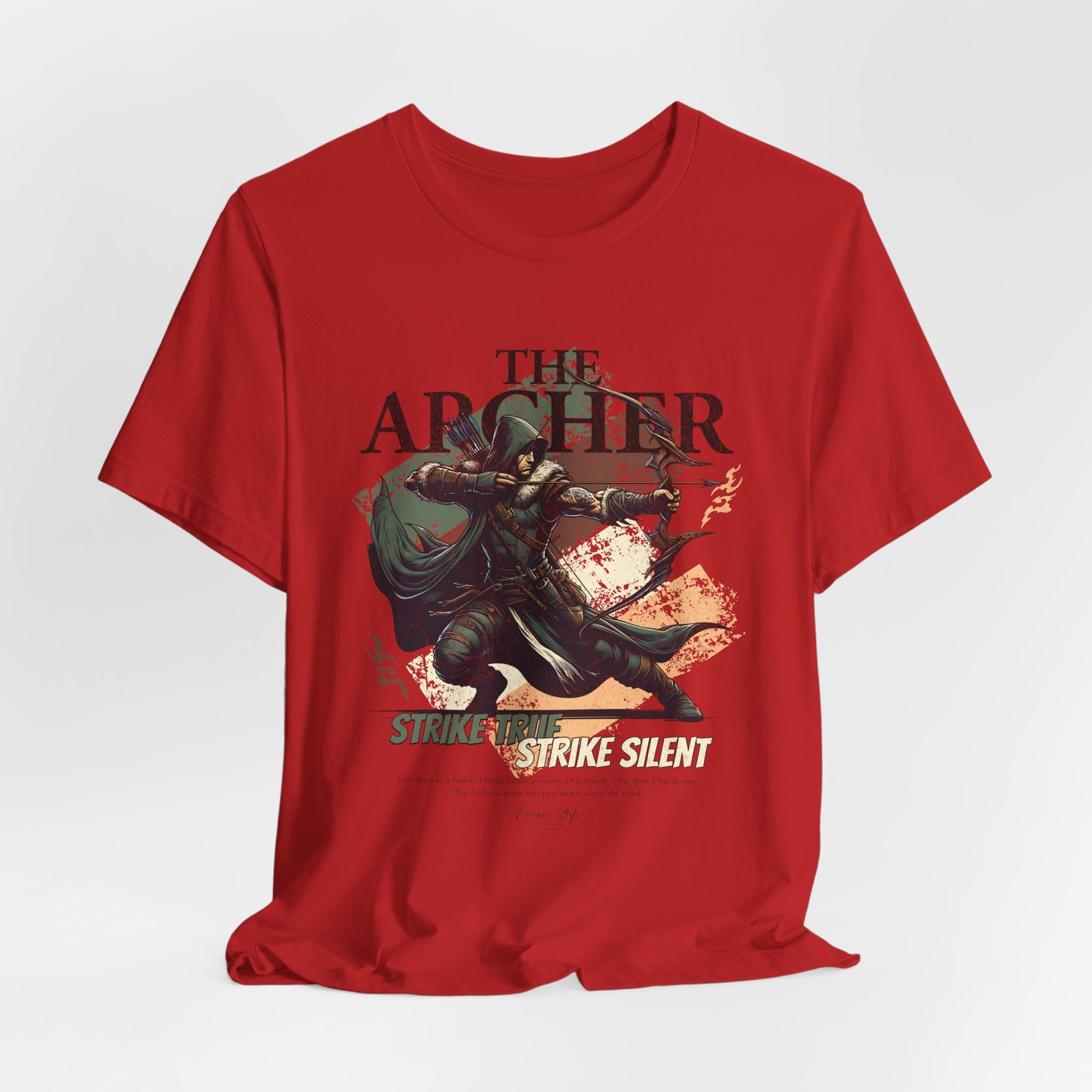 The ARCHER t-shirt in red — The final warning before the arrow lands.