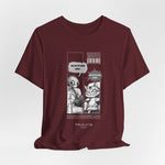 The BEING NICER t-shirt in maroon — deep sarcasm dressed in rich, dry humor.