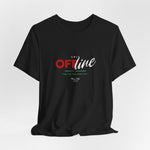 The UNIT OFFLINE t-shirt in black — a trace buried in darkness, never to be found.