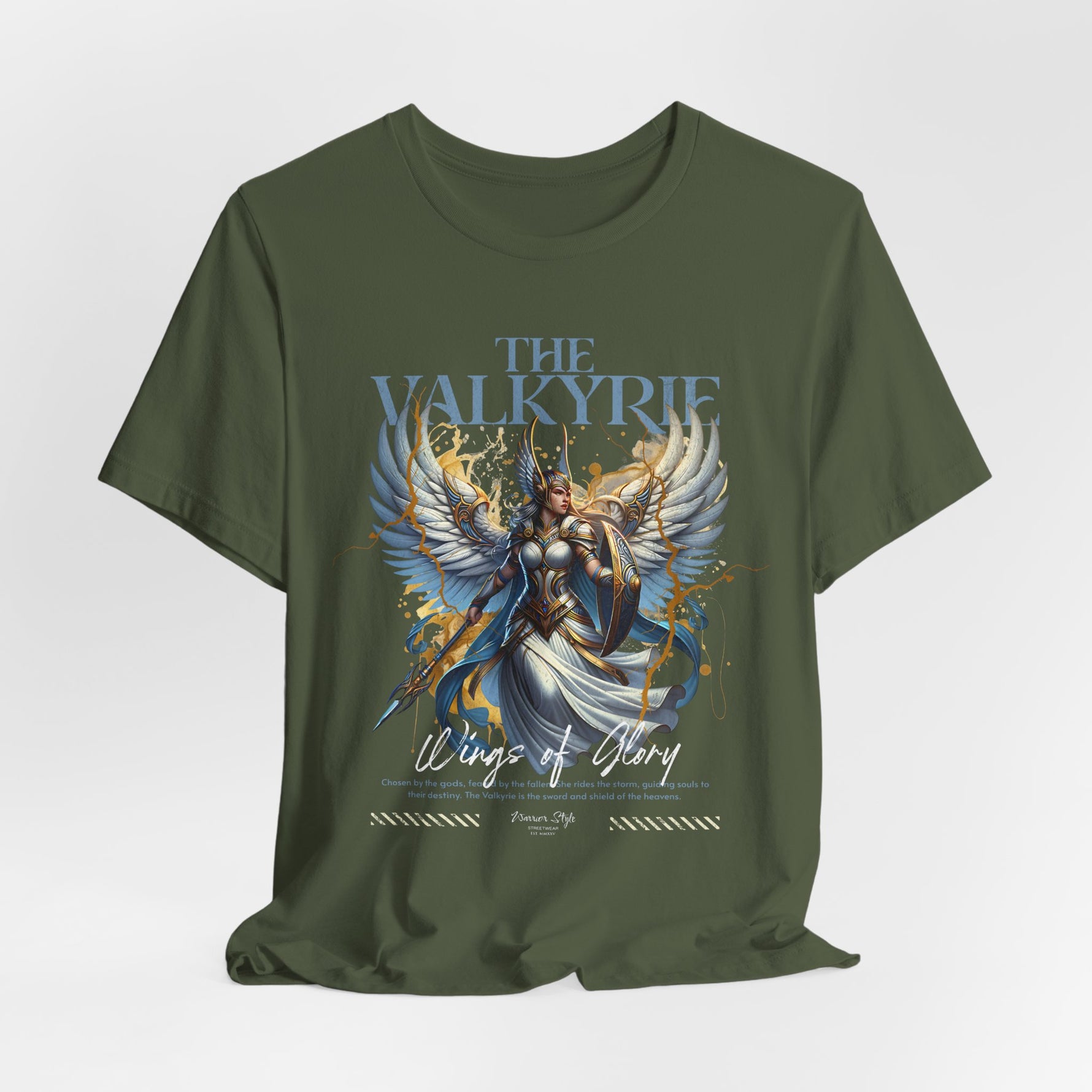 The VALKYRIE t-shirt in Military Green — forged for the field, built for warriors.