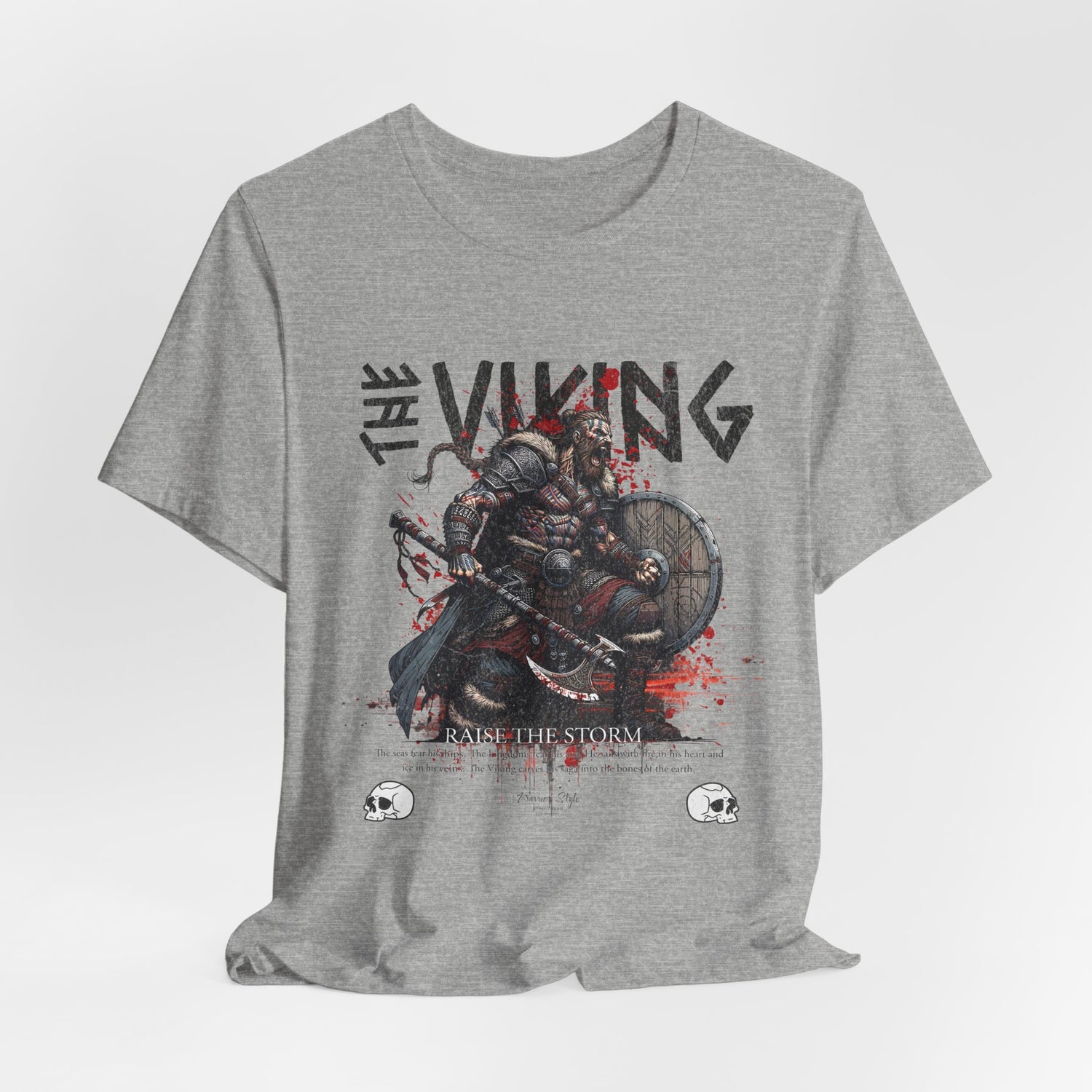 The VIKING t-shirt in Athletic Heather — Like stone beneath the snow — strong, cold, enduring.