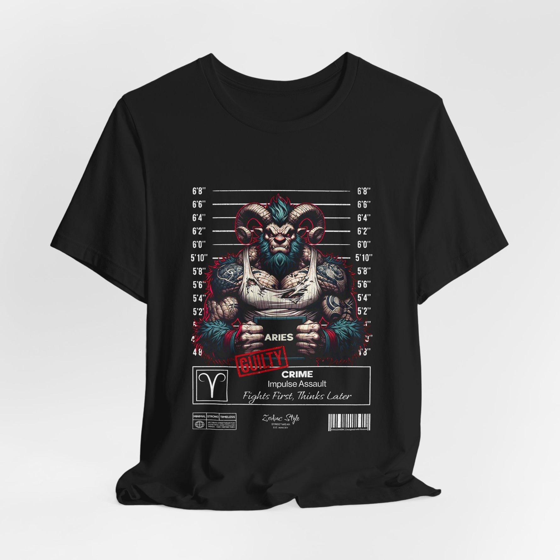 The ARIES t-shirt in black — Raw, bold, and dangerous.