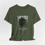 The VOID t-shirt in Military Green — camouflaged chaos from within.