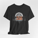 UNBOWED t-shirt in Dark Heather Grey — Stoic and grounded, like stone beneath storms.