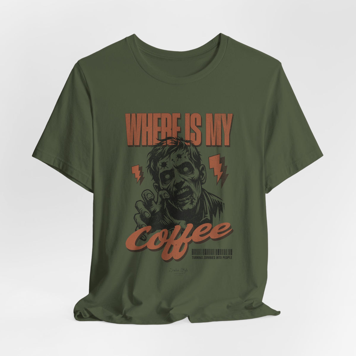 Color swatch – Military Green – tactical caffeine mission. No cup left behind.