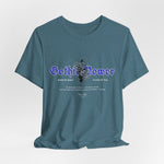 The GOTHIC POWER t-shirt in Heather Deep Teal — ocean-deep mystery, unshaken by time.