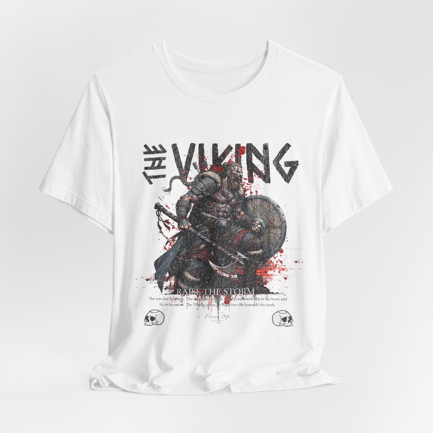 The VIKING t-shirt in White — Clean as fresh snow… before the storm rises.