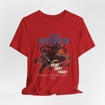 The NINJA t-shirt in Red — a flash before vanishing, like danger revealed too late.