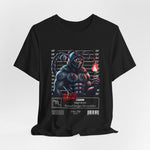 The SCORPIO t-shirt in Black — 3D mockup showing shirt color Black. No background. No model.