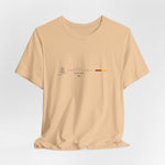 The BARCELONA t-shirt in Sand Dune — vintage warmth with modern lines.