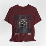 The COMMAND t-shirt in Maroon — 3D render showing the shirt in a rich burgundy. No model, no background.