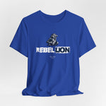 True Royal blue for REBELLION – cold clarity with commanding edge