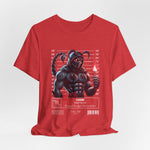The SCORPIO t-shirt in Red — 3D mockup showing shirt color Red. No background. No model.