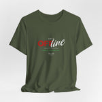 The UNIT OFFLINE t-shirt in military green — unseen, untracked, mission shadows.