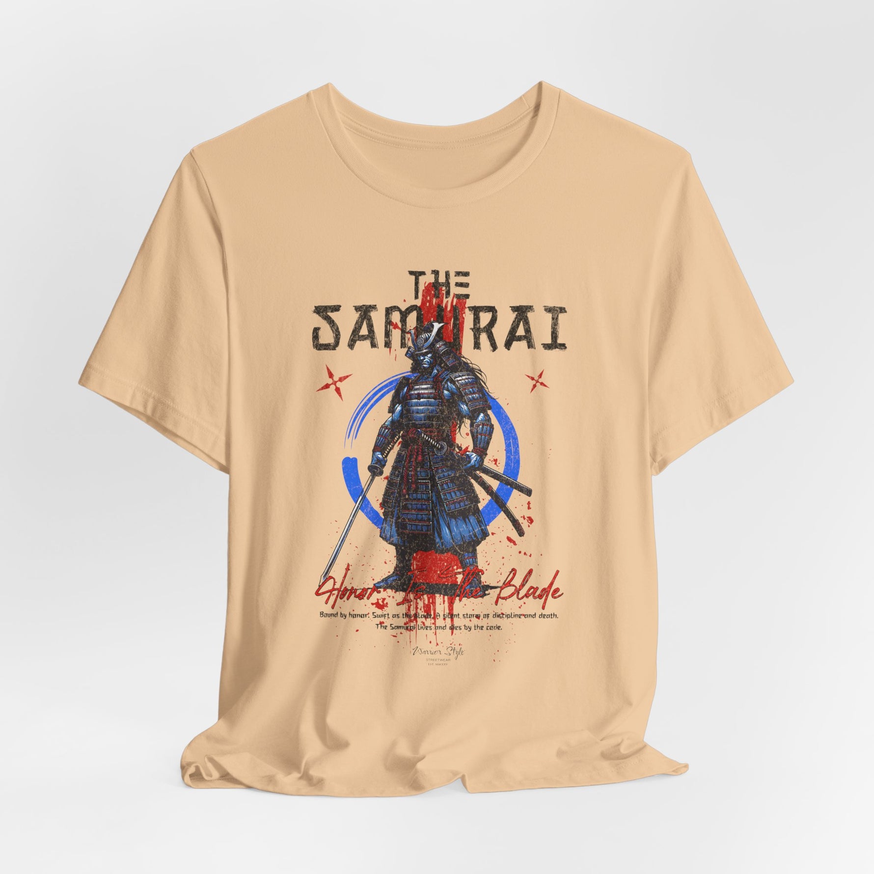 The Samurai t-shirt in Sand Dune — like history written in dust and discipline.