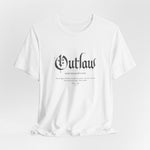 The OUTLAW t-shirt in White — no noise, no chaos — just clarity outside the lines.