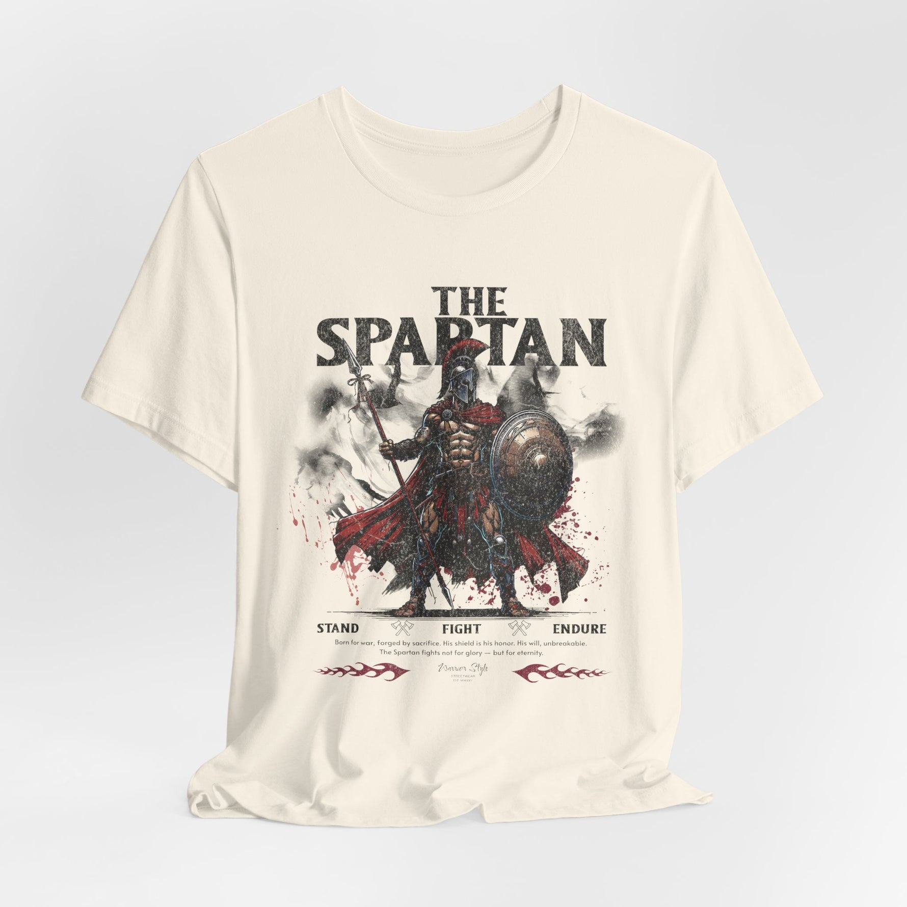 The SPARTAN t-shirt in Natural — untouched by noise, for the calm that strikes hardest.