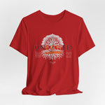 UNBOWED t-shirt in Red — Power that refuses to kneel.