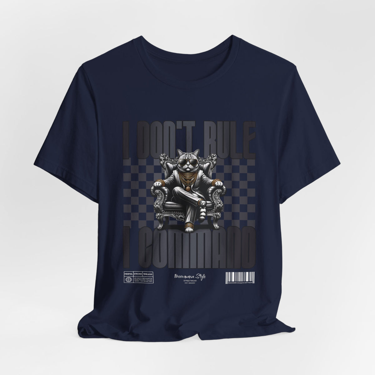 The COMMAND t-shirt in Navy — 3D navy blue version. No model, no background.