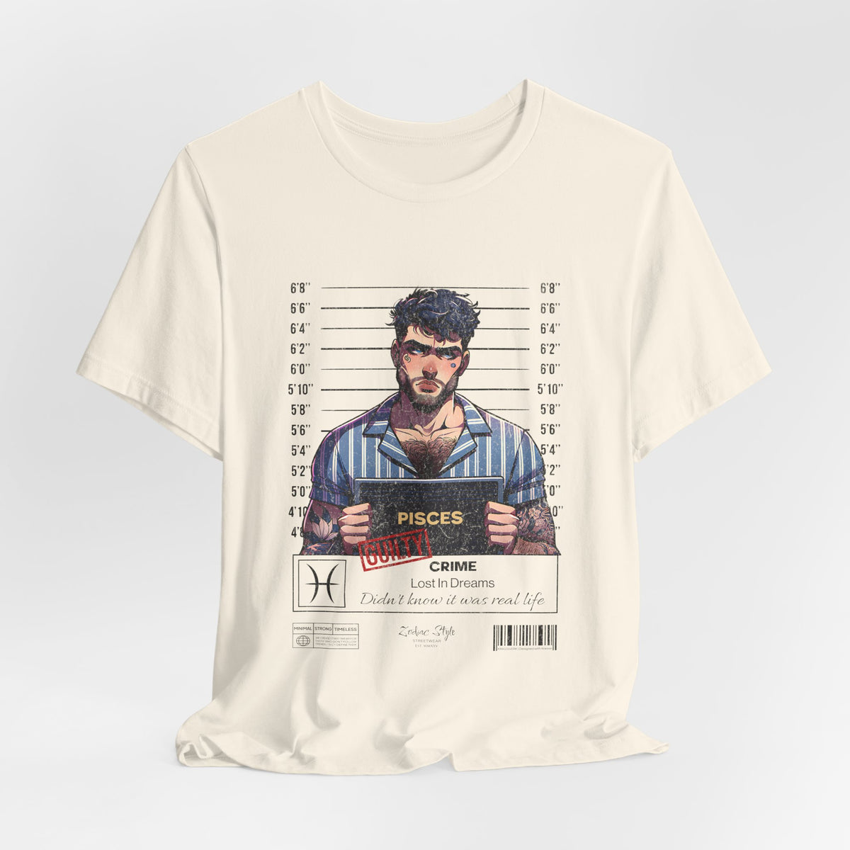 The PISCES t-shirt in Natural — clean and untouched, like a blank dream.