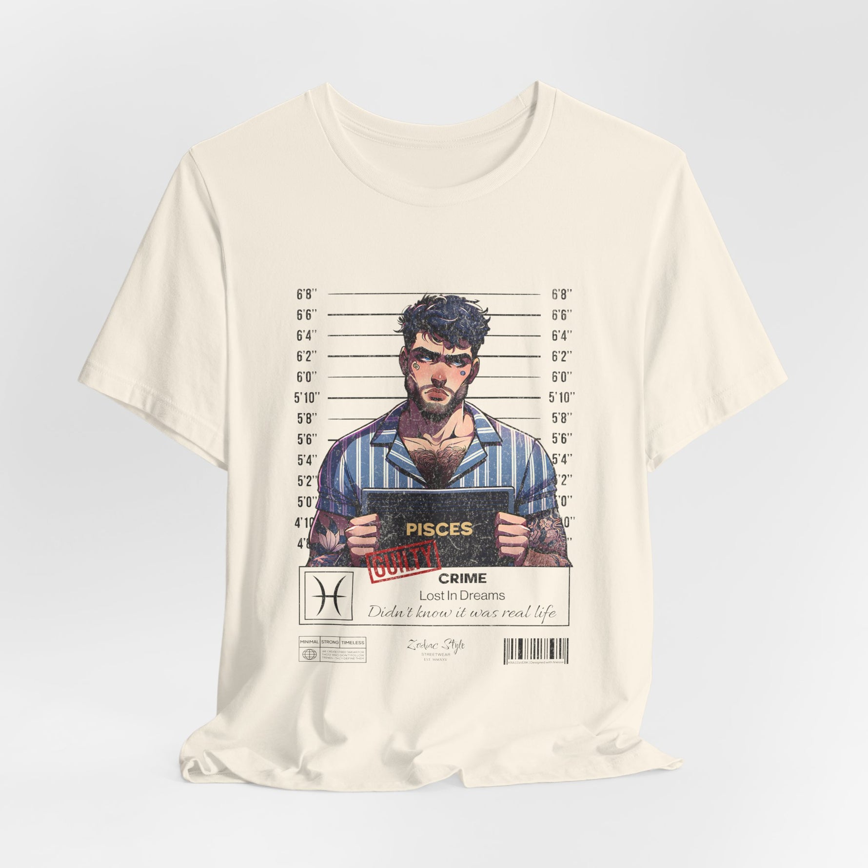 The PISCES t-shirt in Natural — clean and untouched, like a blank dream.