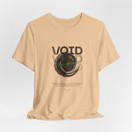The VOID t-shirt in Sand Dune — memories turned to dust, still echoing.