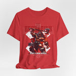 The BARBARIAN t-shirt in Heather Red — Blood-warm chaos — savage and unfiltered.