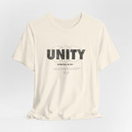 The UNITY t-shirt in Natural — organic harmony, raw truth.