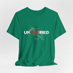 The PROJECT UNCLASSIFIED t-shirt in kelly — 3D mockup of shirt in bold kelly green, no background, no model.