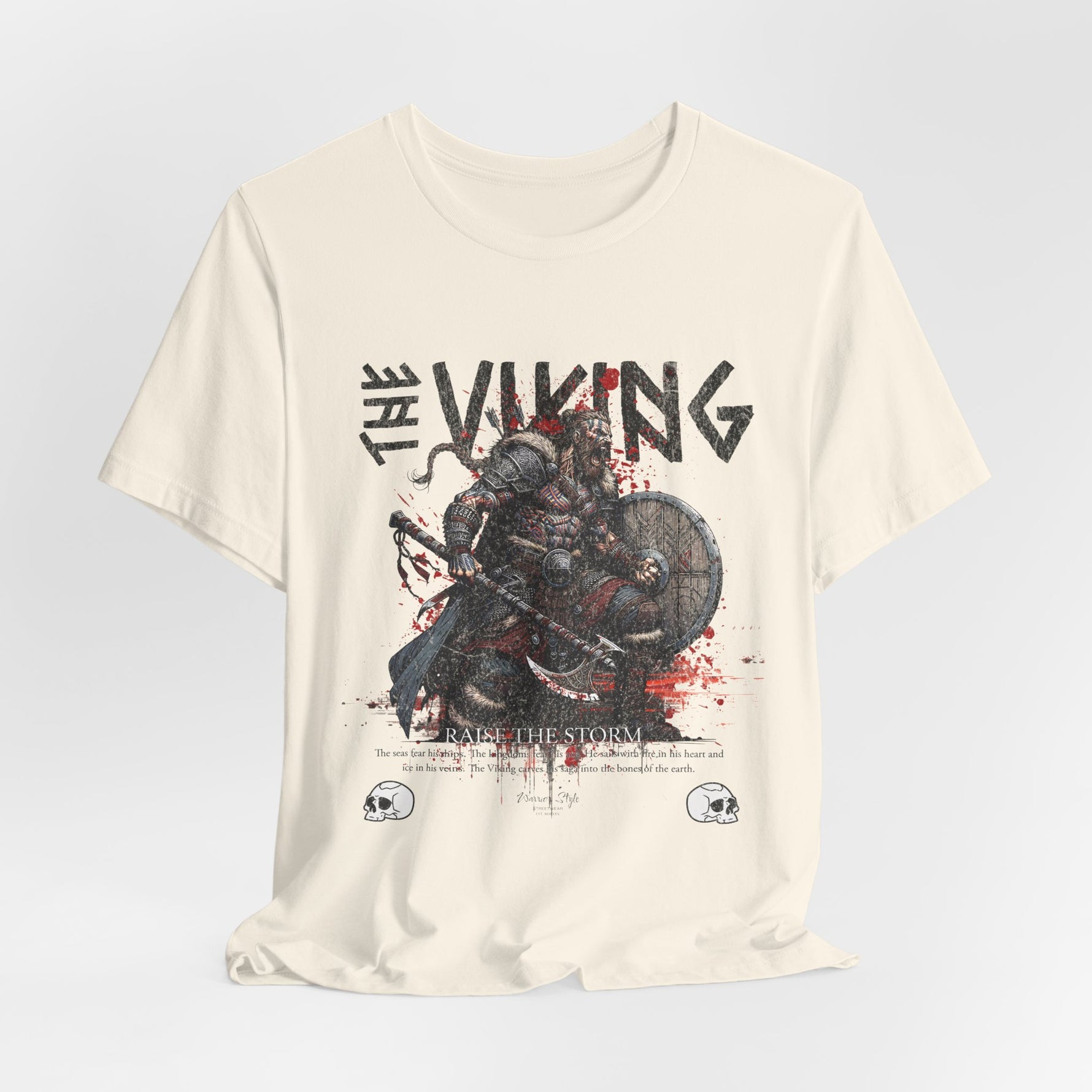 The VIKING t-shirt in Natural — Like sunlit bone or aged parchment from ancient raids.