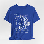 The MANY VOICES t-shirt in True Royal — A manic calm. Regal but restless.