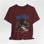 The NINJA t-shirt in Maroon — rich with secrets, cloaked in silence.