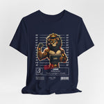 The LEO t-shirt in Navy – 3D mockup of a dark navy blue shirt, highlighting the bold lion graphic. NO BACKGROUND, NO MODEL.