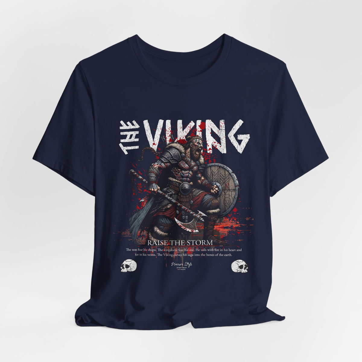 The VIKING t-shirt in Navy — The color of longships at dusk — endless sea, endless hunger.