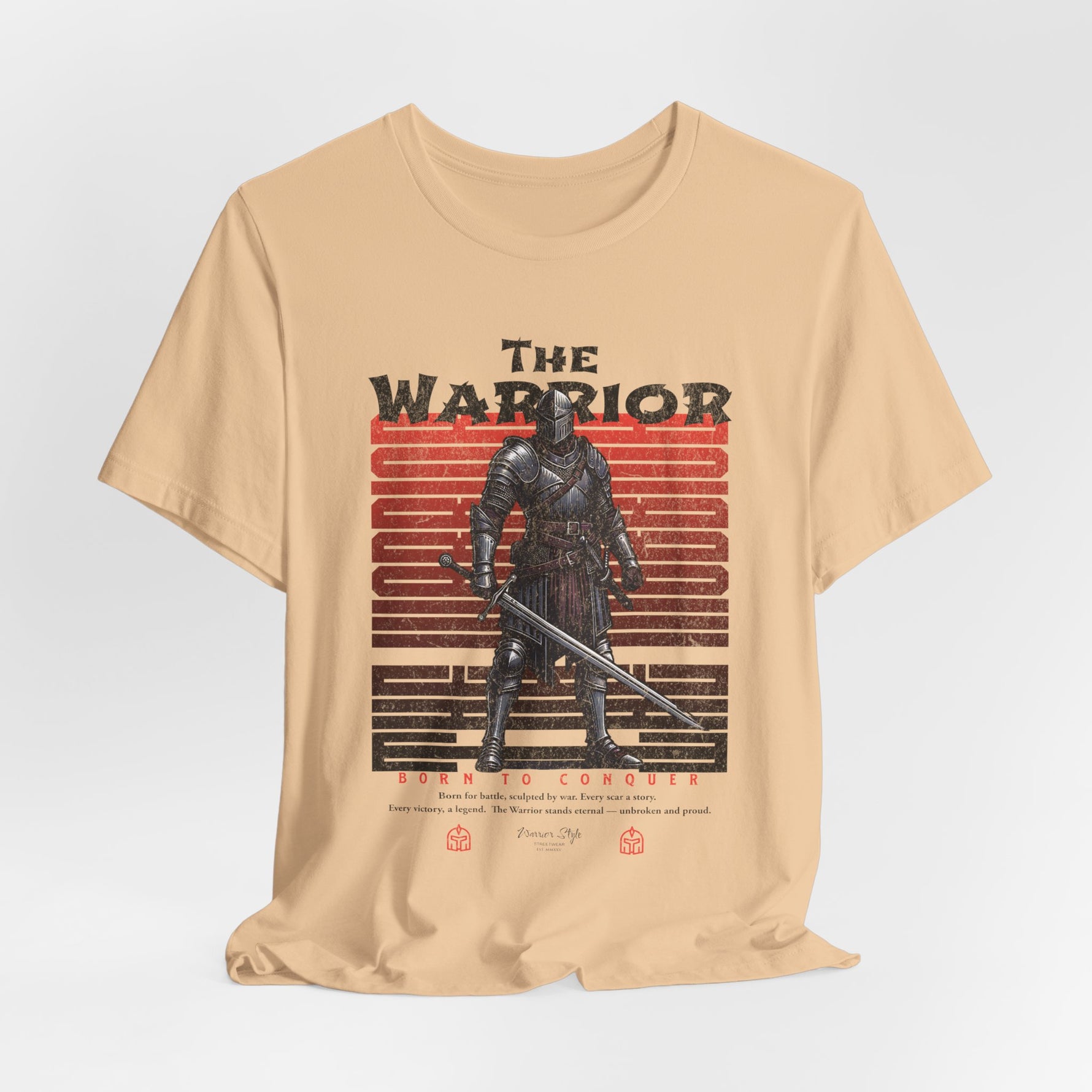 The Warrior t-shirt in Sand Dune — the old path, walked with honor.
