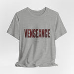 The VENGEANCE t-shirt in Athletic Heather — neutral grey with a silent, sharp character.
