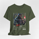 The SCORPIO t-shirt in Military Green — 3D mockup showing shirt color Military Green. No background. No model.