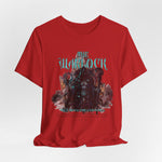 The Warlock t-shirt in Red — Power drawn from flames no one dares name.