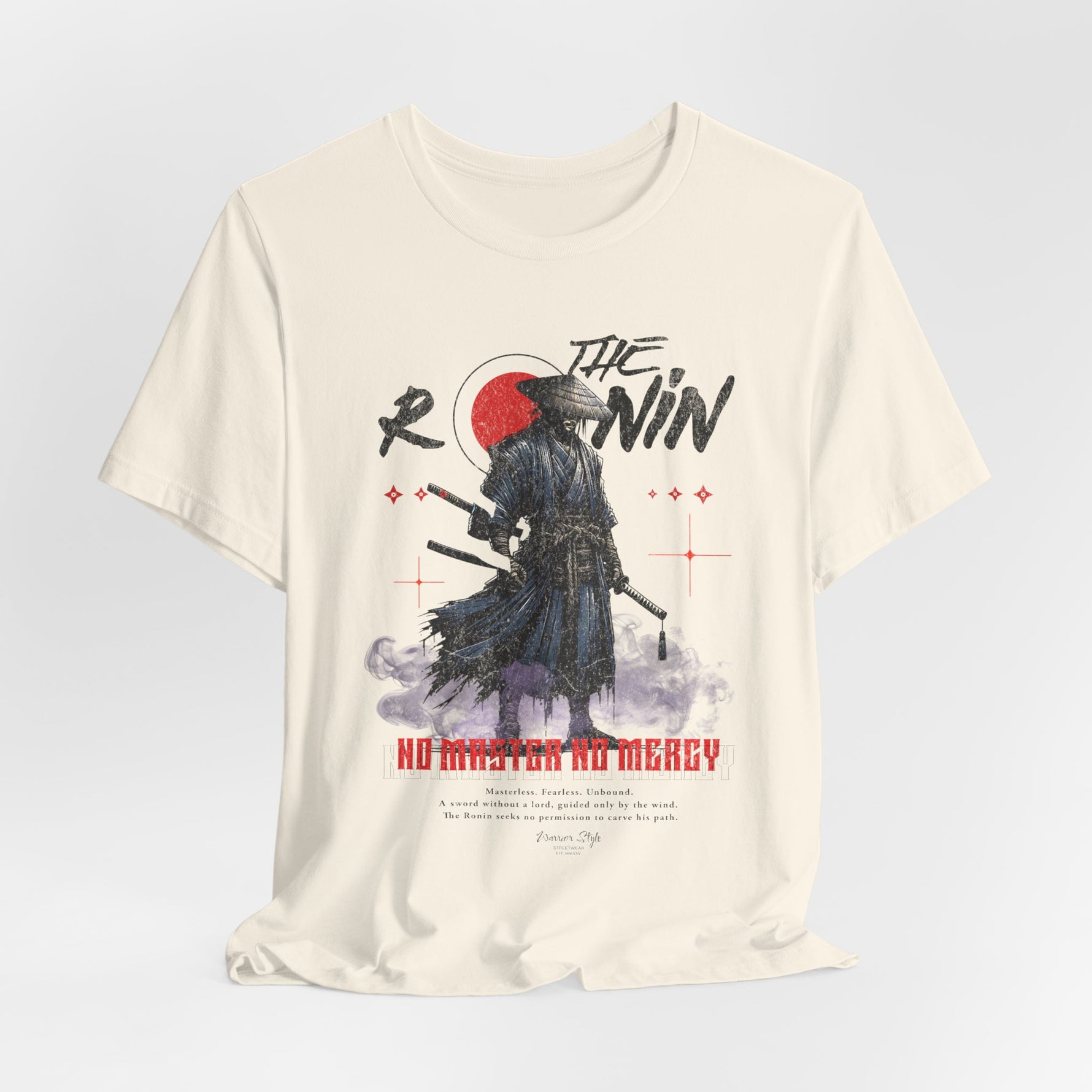The Ronin t-shirt in Natural — the way of the sword, untouched and true.