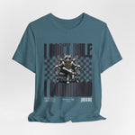 The COMMAND t-shirt in Heather Deep Teal — Muted teal 3D mockup. No model, no background.