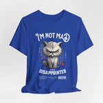 The NOT MAD t-shirt in True Royal — 3D mockup of a vivid royal blue shirt; isolated without background.