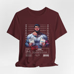 3D mockup of the LIBRA t-shirt in Maroon — rich burgundy shade. NO BACKGROUND. NO MODEL.