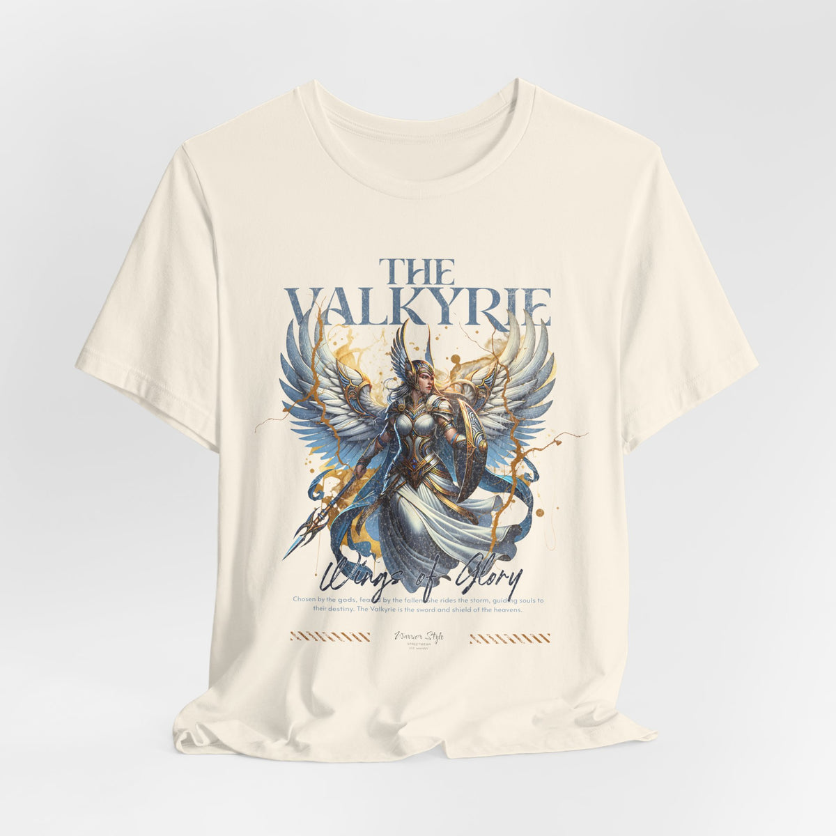 The VALKYRIE t-shirt in Natural — quiet elegance hiding a fierce undertow.