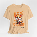 The FEED ME t-shirt in sanddune — dry and cheeky — a perfect blend of cute threat and desert calm.