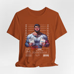 3D mockup of the LIBRA t-shirt in Autumn — warm brownish-orange tone. NO BACKGROUND. NO MODEL.