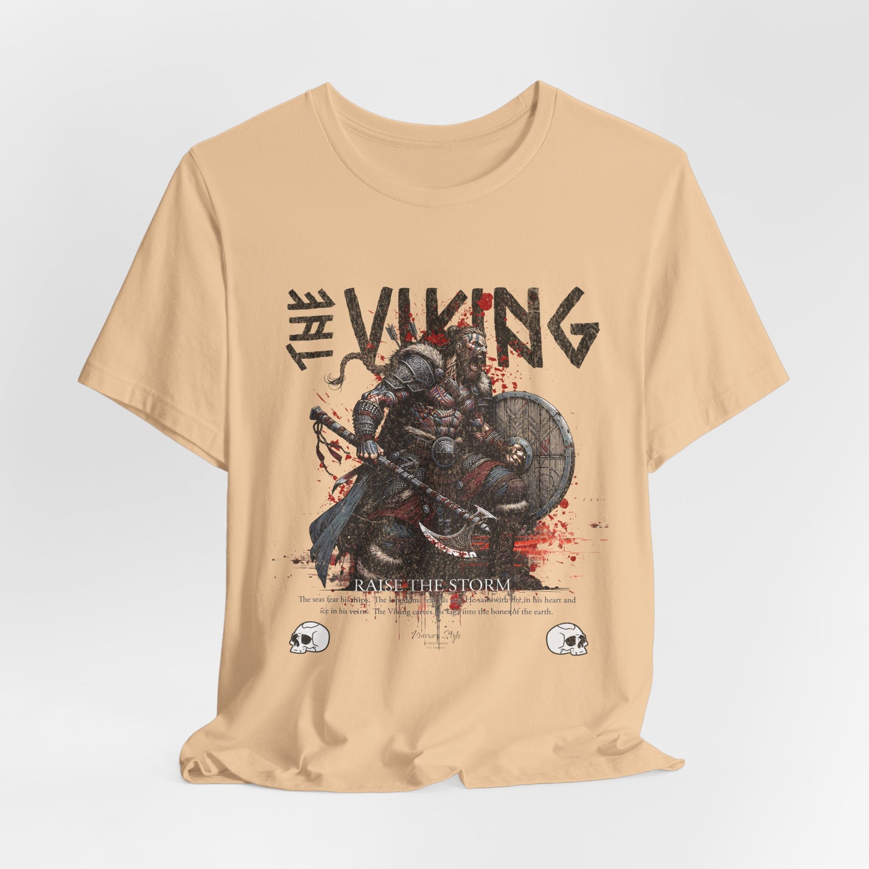 The VIKING t-shirt in Sand Dune — Wind-blown, weathered earth — brutal, quiet, true.