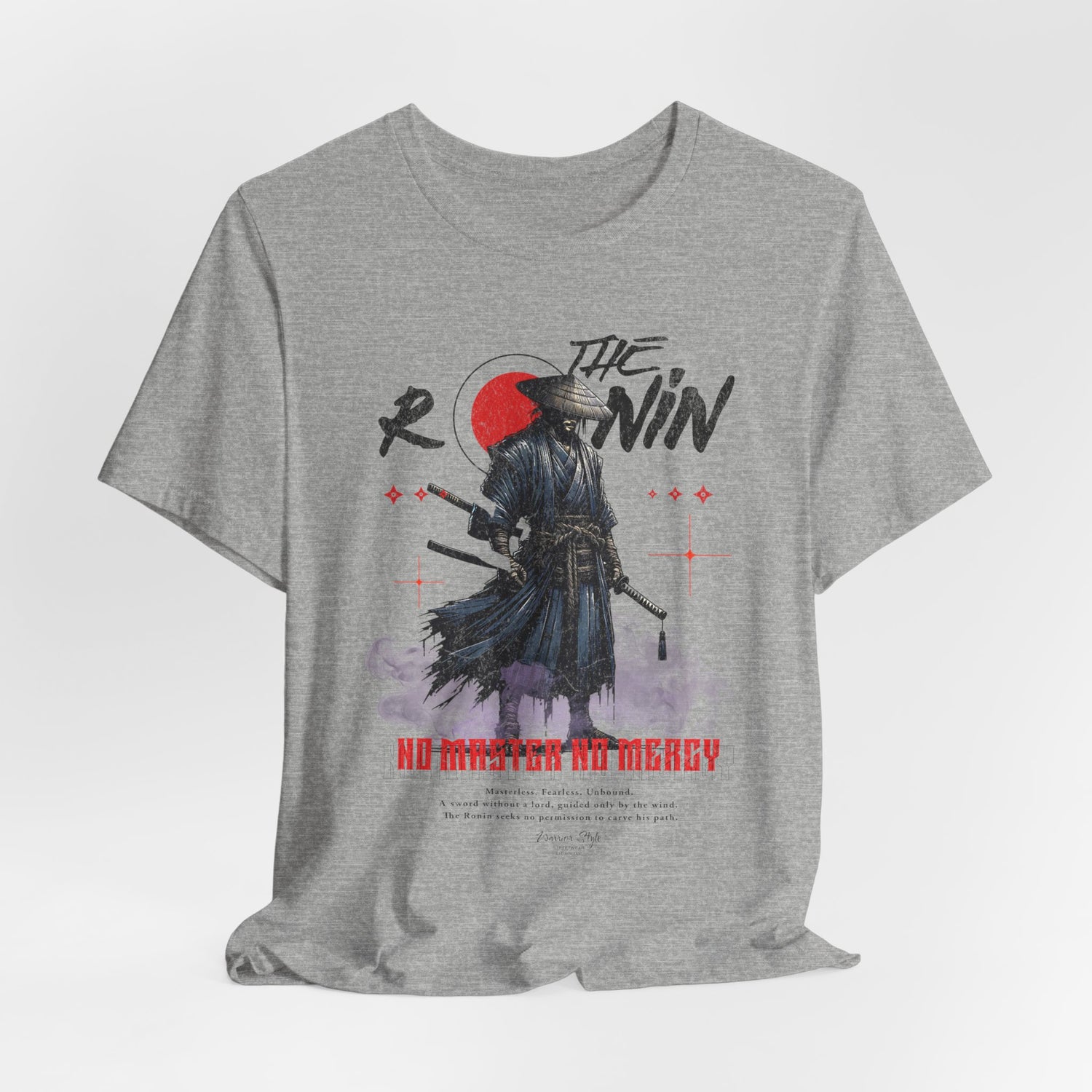 The Ronin t-shirt in Athletic Heather — motionless outside, lethal within.