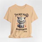 The NOT MAD t-shirt in Sand Dune — 3D mockup of a beige shirt; flat front view without distractions.